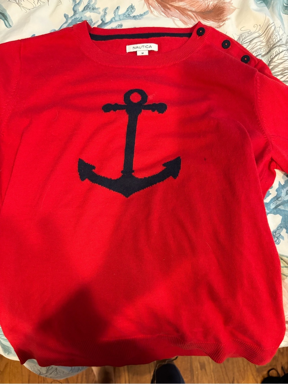 Nautica Red Women’s Anchor Sweater